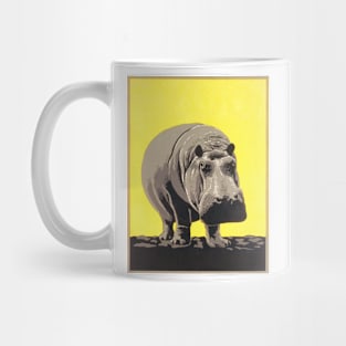 Hippopotamus 1936 Woodcut Print Poster Art Mug